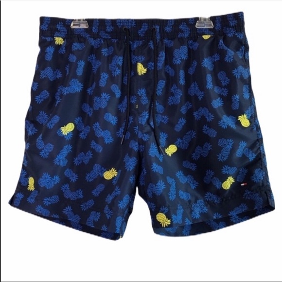 𝅺Tommy Hilfiger Men’s Pineapple Print Swim Trunks Size L - Picture 1 of 8